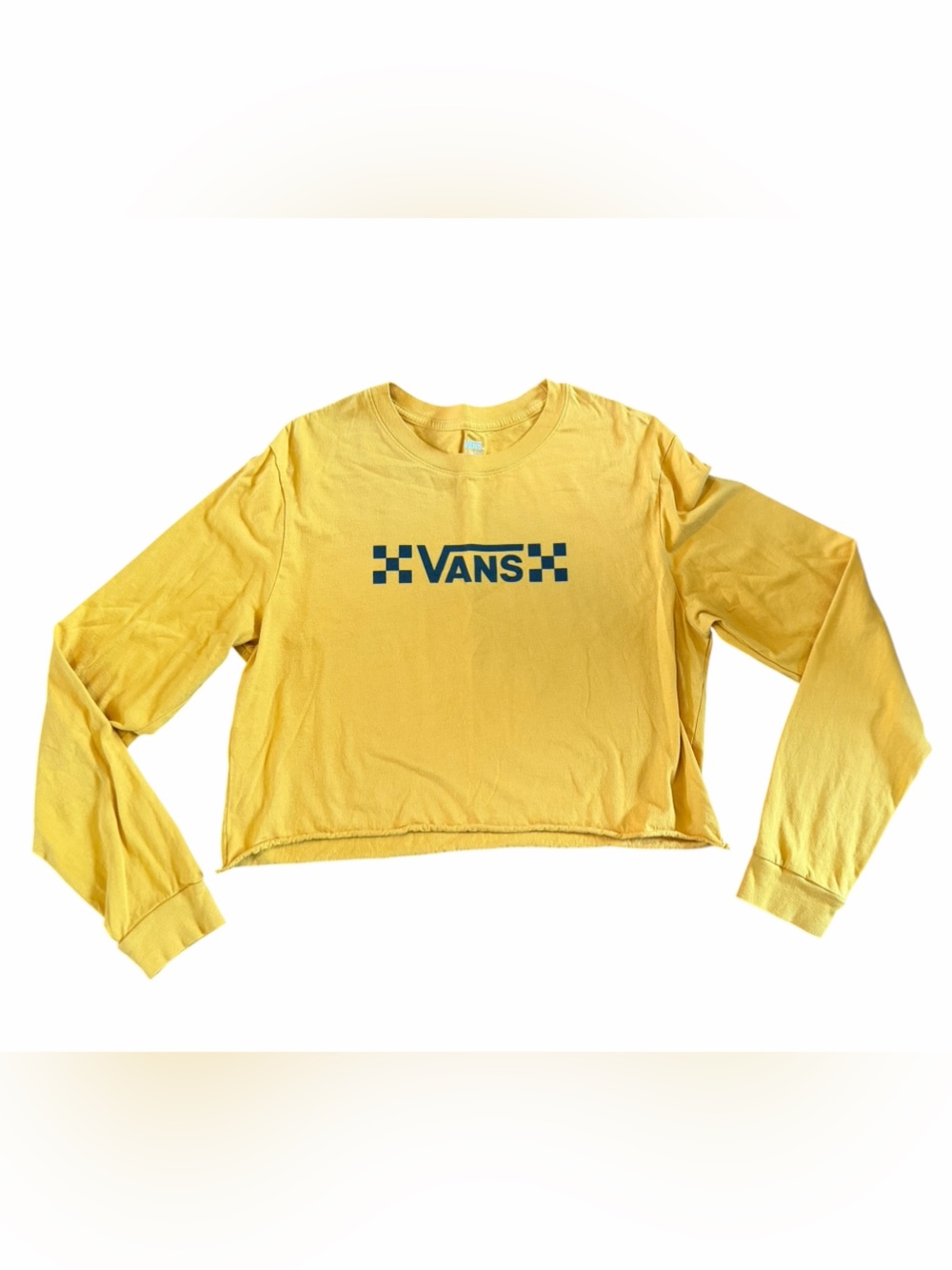 🌟Vans Mustard Yellow Long Sleeve Tee with Black Checker Logo